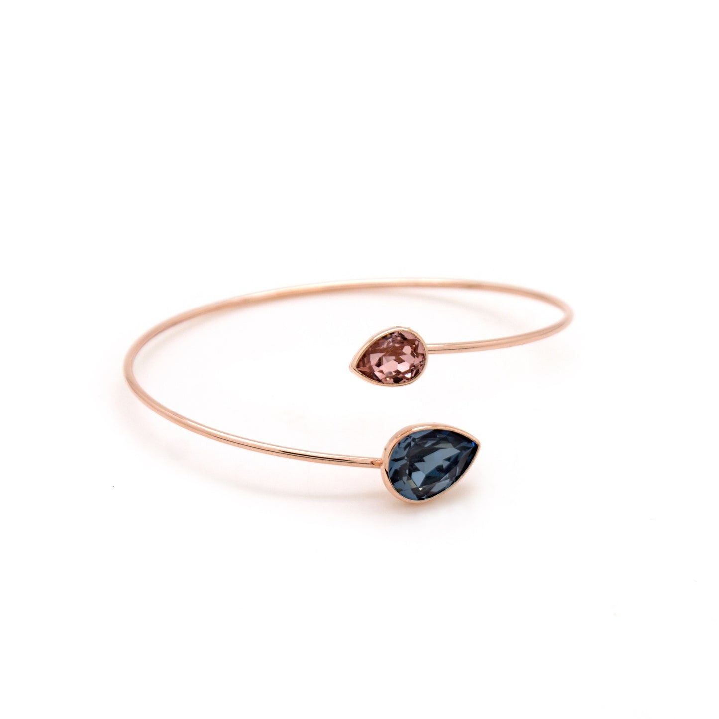 Rose Gold plated Sterling Silver Bracelet drop crystal from Essential