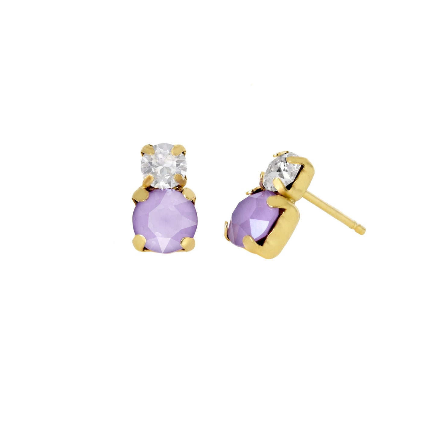 Gold plated Sterling Silver Short earrings crystal from Jasmine