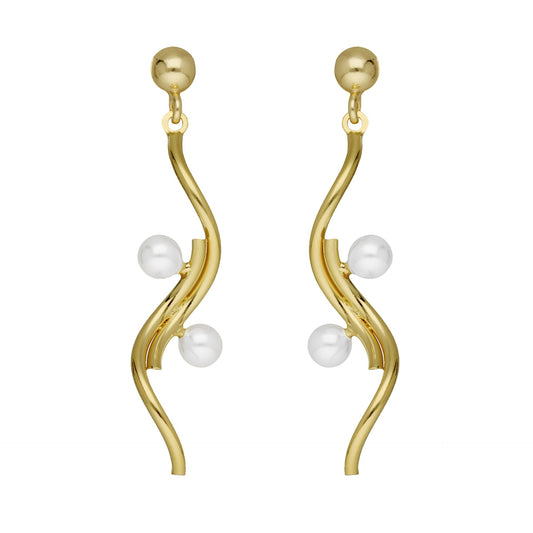 Sterling Silver Long earrings pearl from Milan