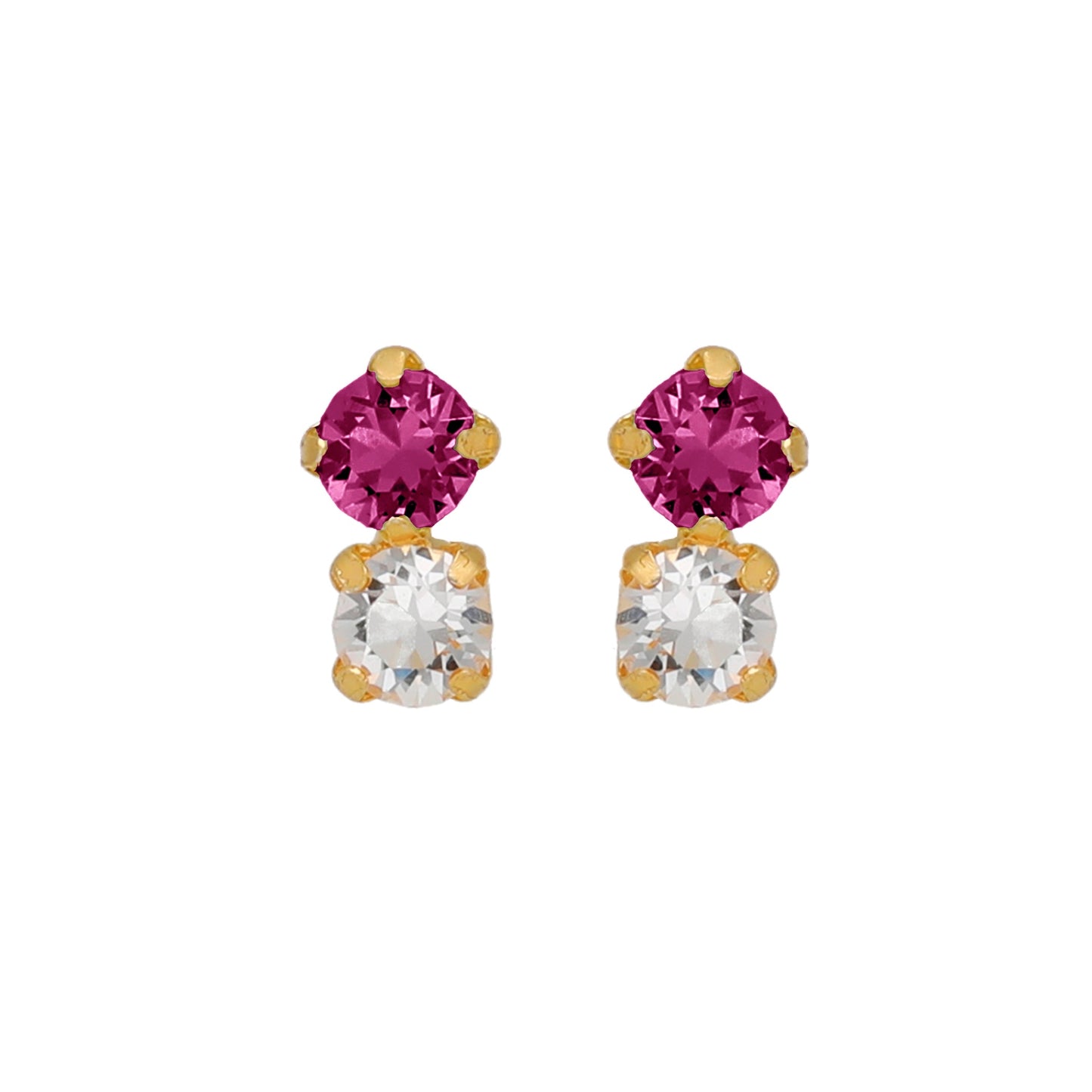 Gold plated Sterling Silver Stud earrings crystal from Illume