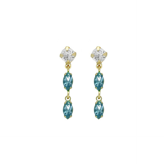 Gold plated Sterling Silver Long earrings crystal from Maisie