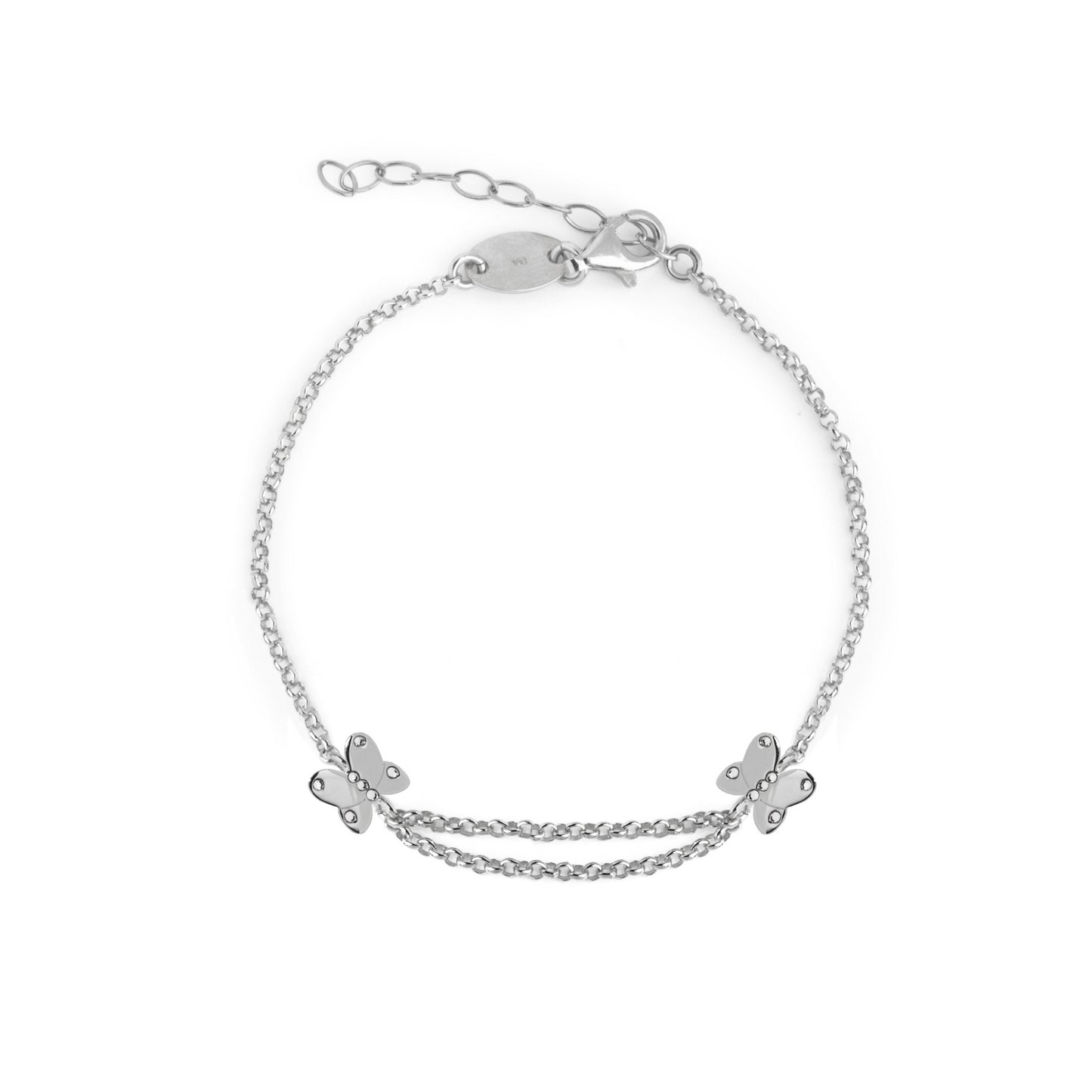 Pulsera mariposa cristal blanco en Plata de Cocolada