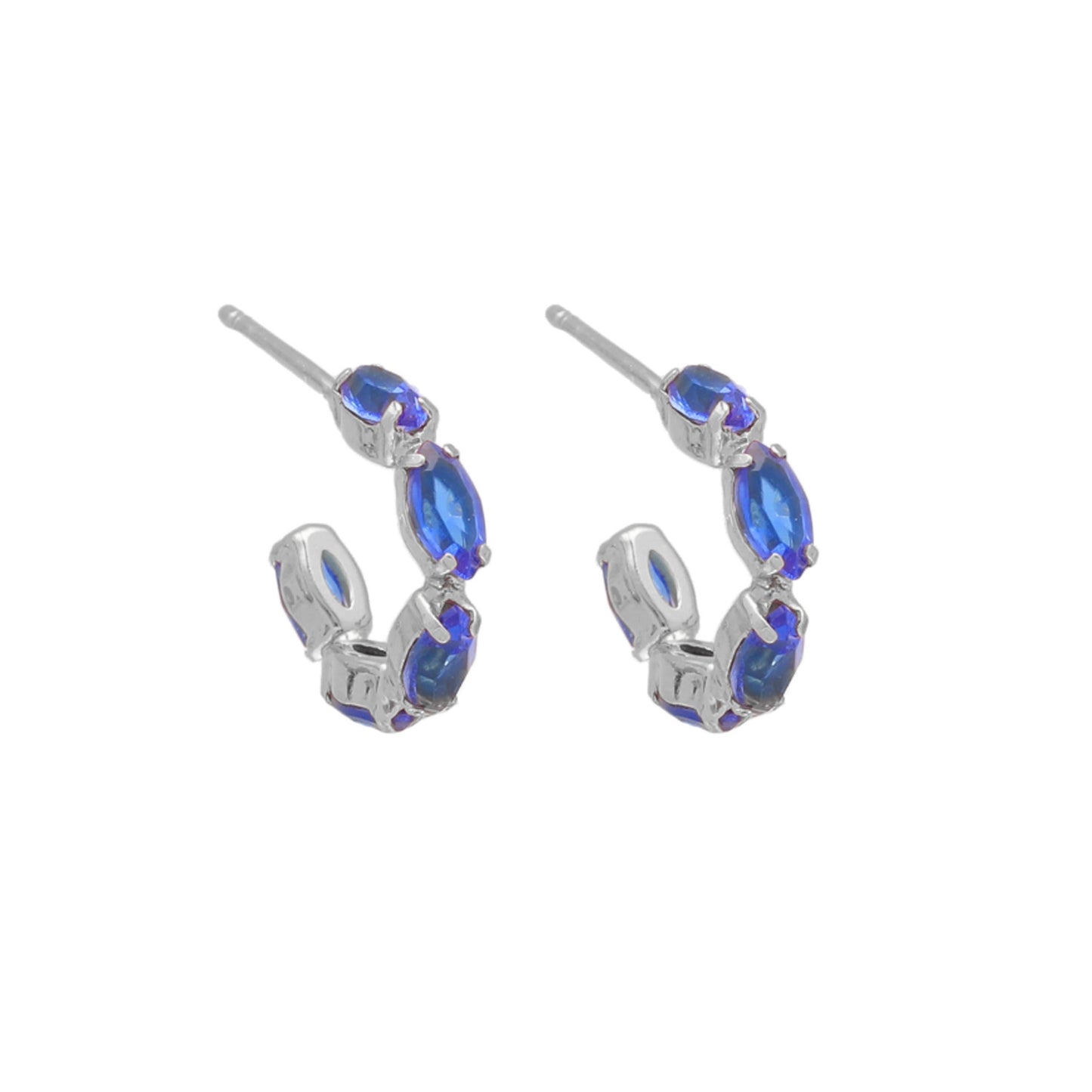 Rhodium Plated Sterling Silver Hoop earrings crystal from Maisie