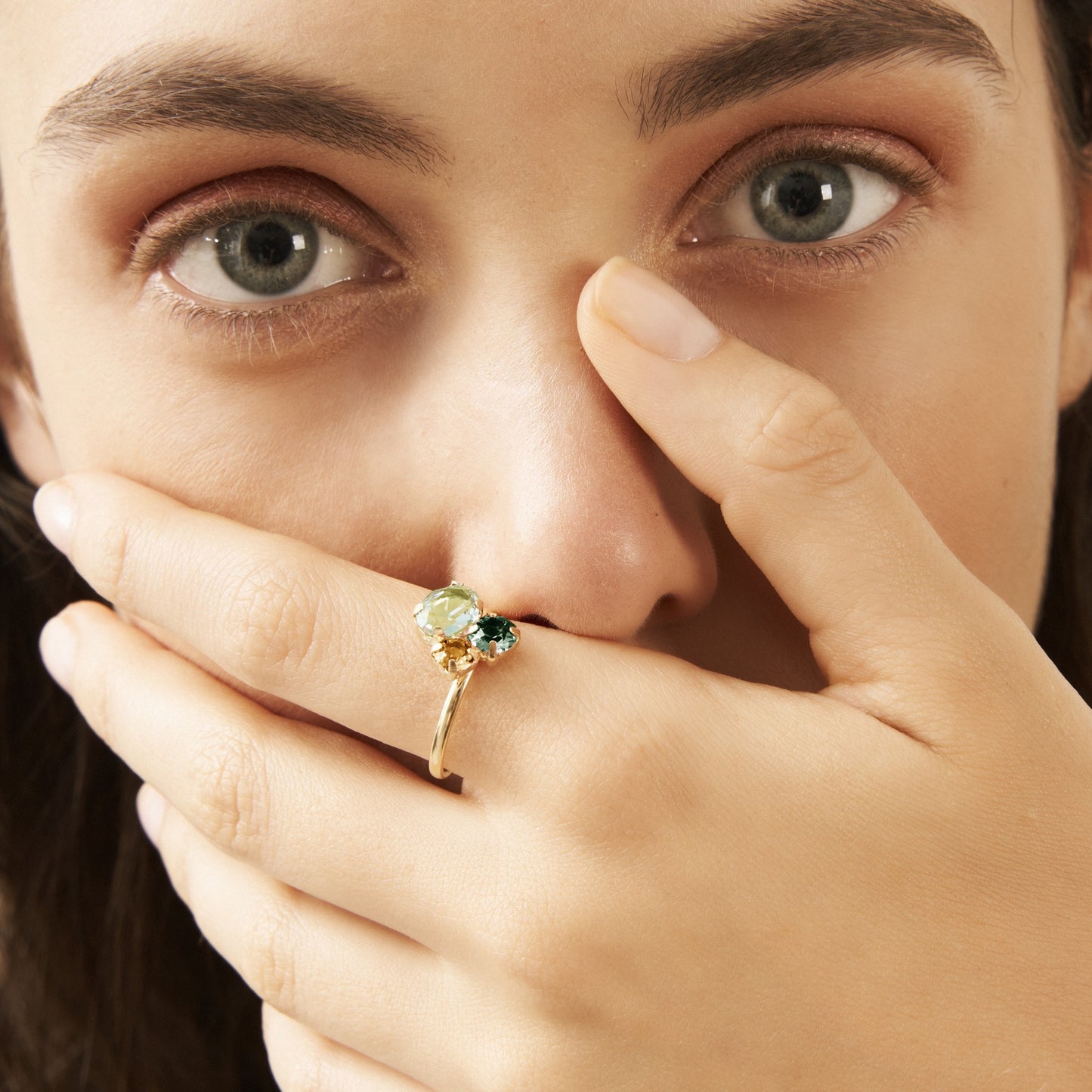 Gold plated Sterling Silver Adjustable ring crystal from Alexandra