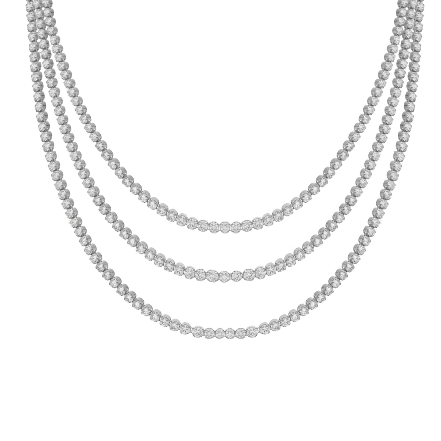 Sterling Silver Short necklace white crystal from Halo