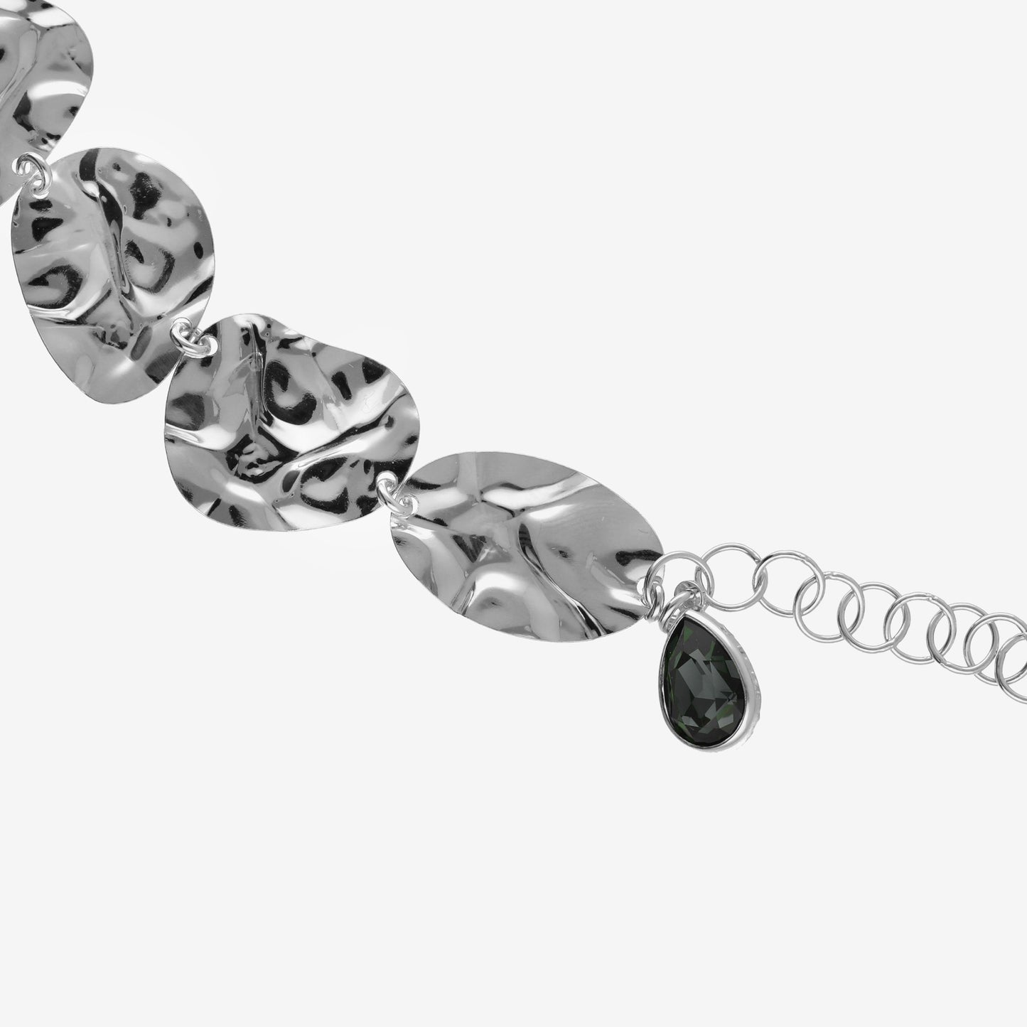 Rhodium Plated Sterling Silver Bracelet gray crystal from Fullness