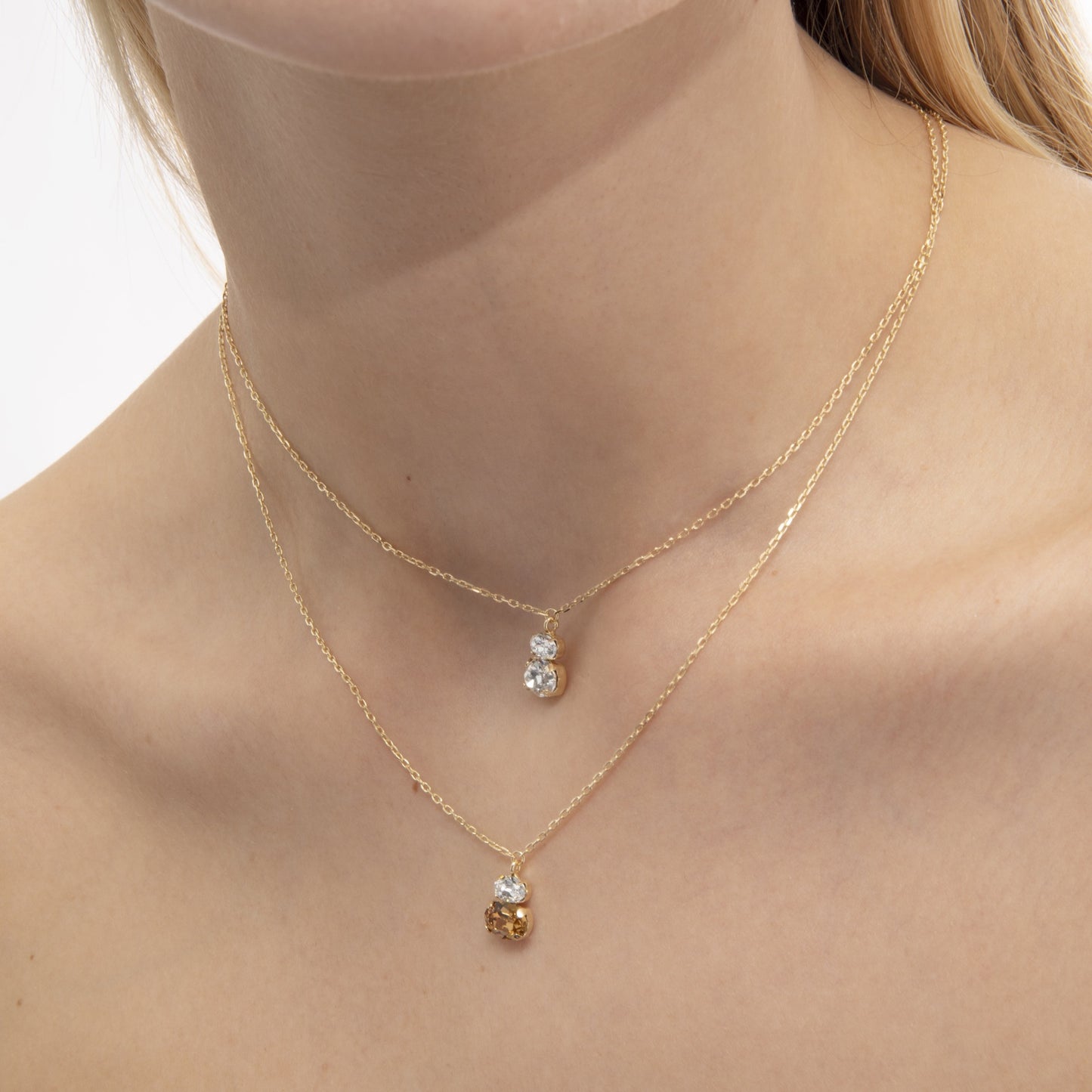 Gold plated Sterling Silver Short necklace crystal from Gemma