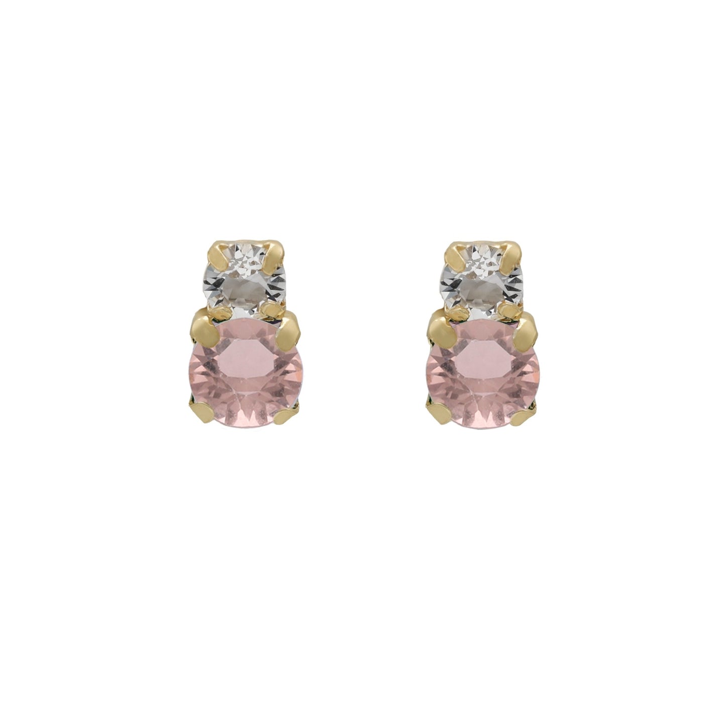 Gold plated Sterling Silver Short earrings crystal from Jasmine