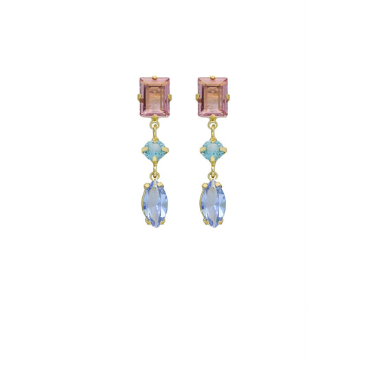 Sterling Silver Long earrings multicolor crystal from Sabina