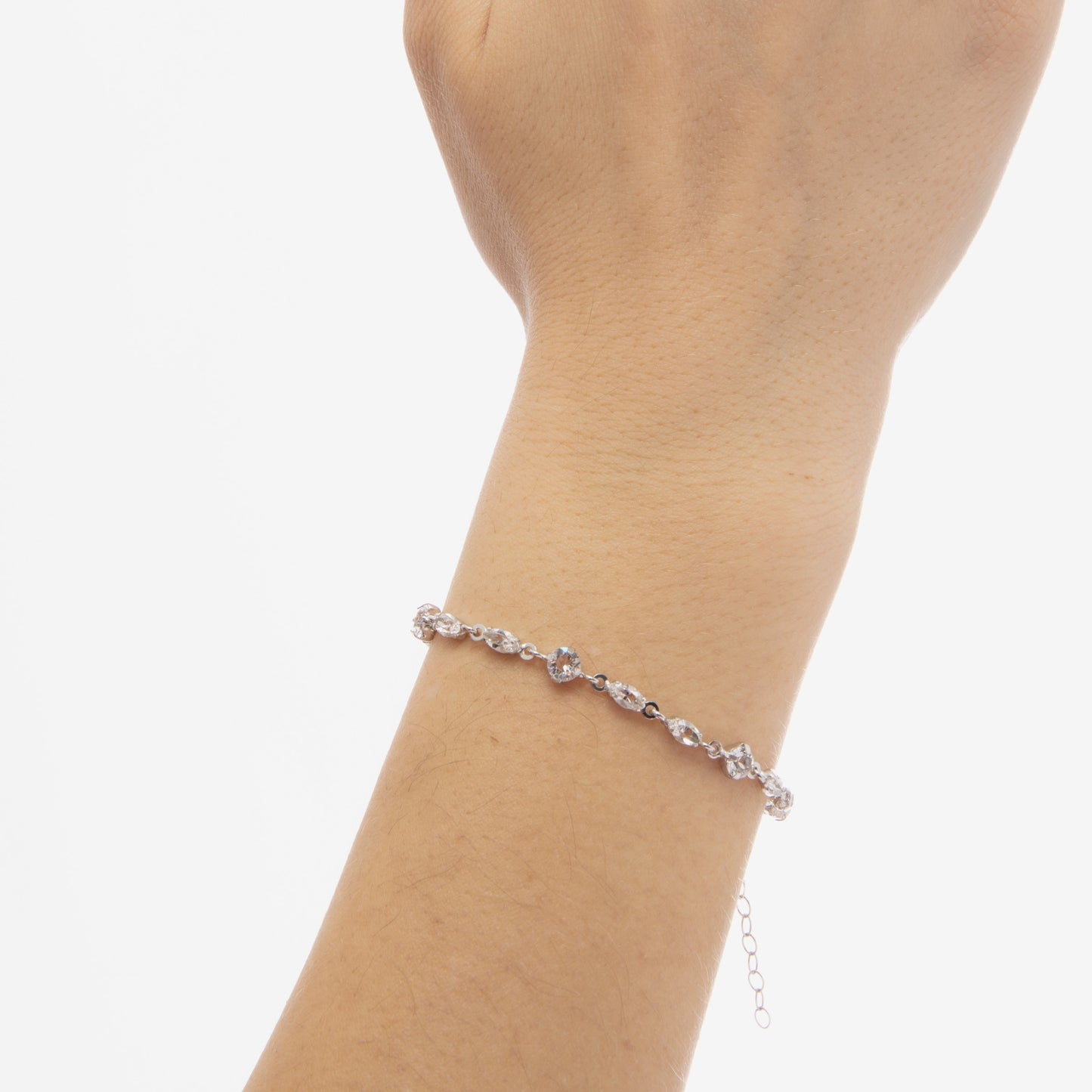 Rhodium Plated Sterling Silver Bracelet crystal from Maisie