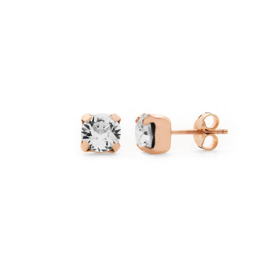 Rose Gold plated Sterling Silver Stud earrings circle crystal from Celine