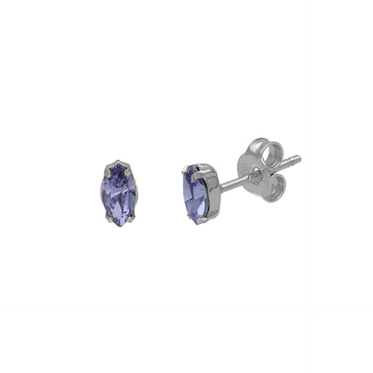 Rhodium Plated Sterling Silver Stud earrings crystal from Bianca