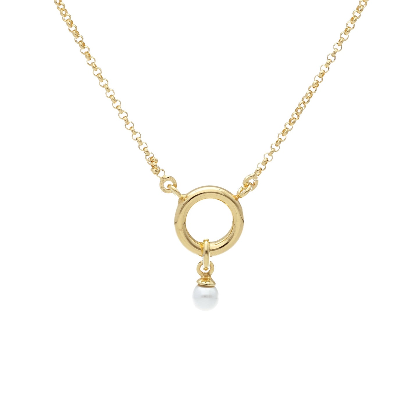 Gold plated Sterling Silver Short necklace circle crystal from Zahara