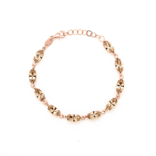 Pulsera cristal en Plata baño Oro Rosa de Marquesa