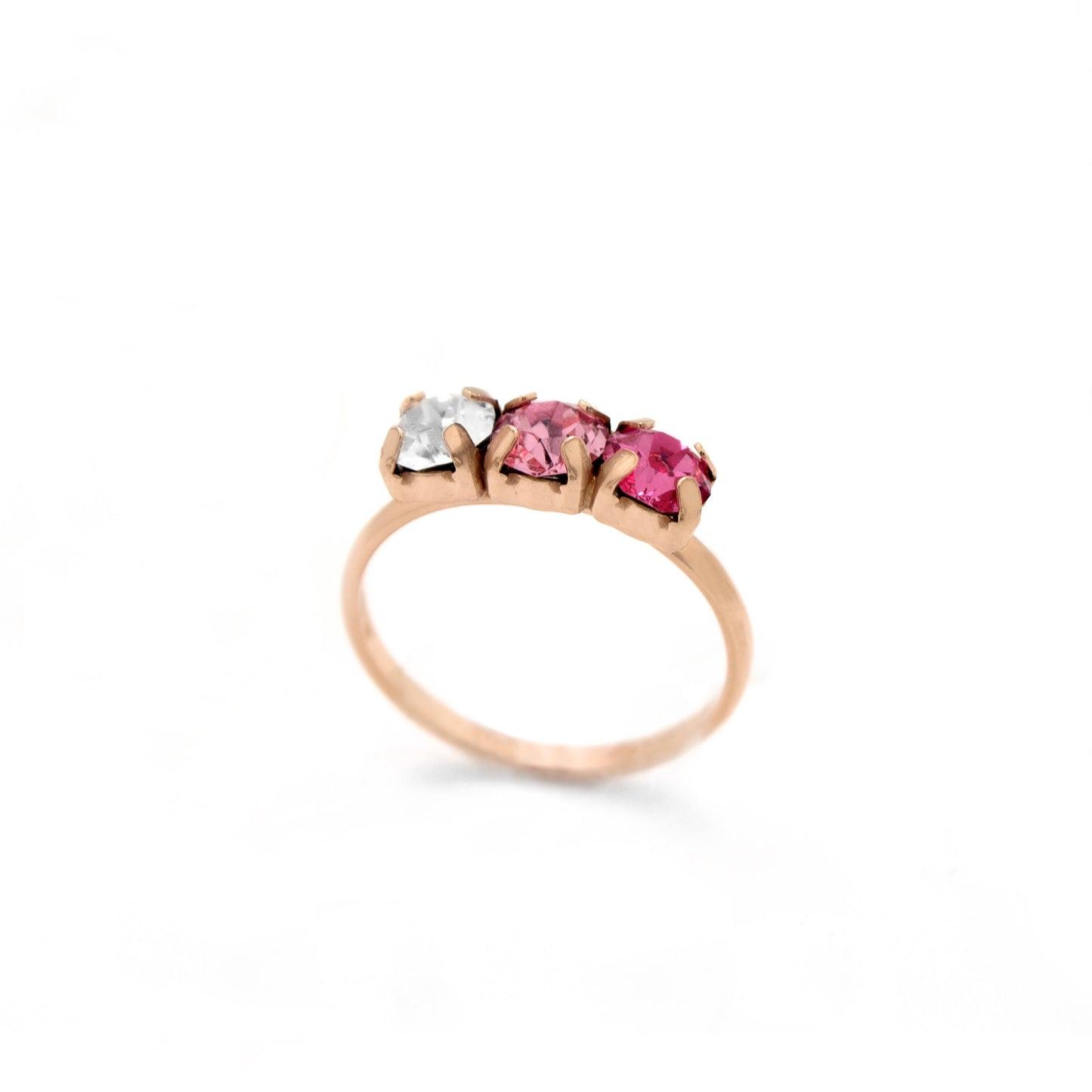 Rose Gold plated Sterling Silver Ring crystal from Aura