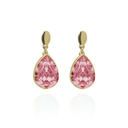 Gold plated Sterling Silver Short earrings drop crystal from Magnolia