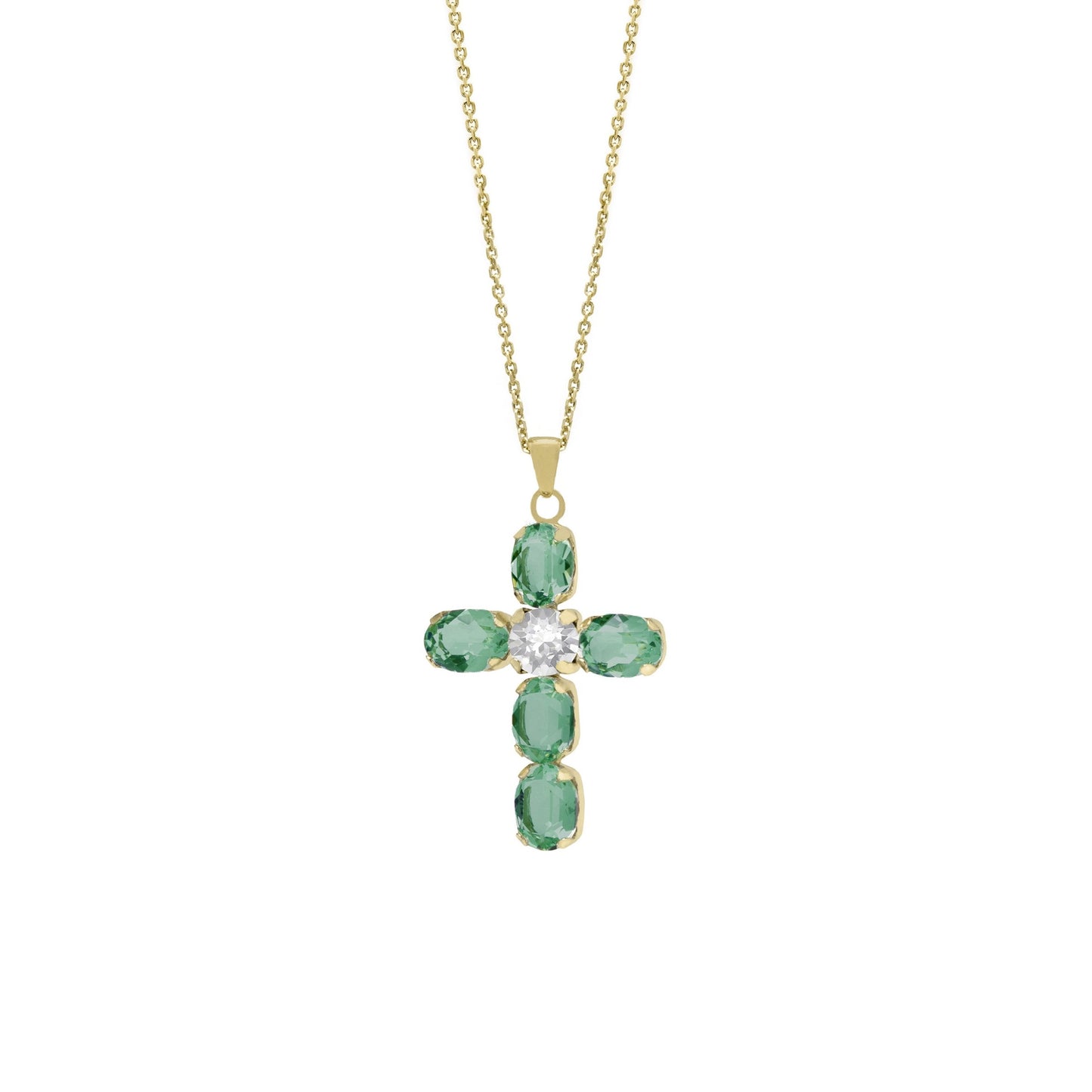 Gold plated Sterling Silver Short necklace cross crystal from Poetic