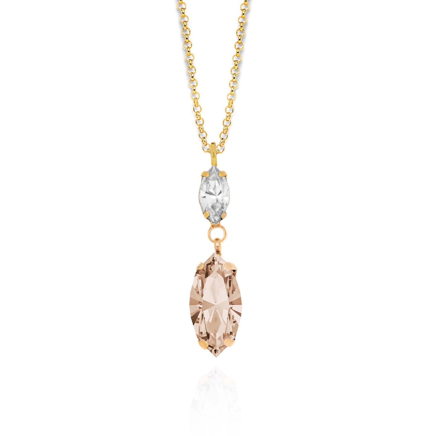 Gold plated Sterling Silver Short necklace crystal from Aqua