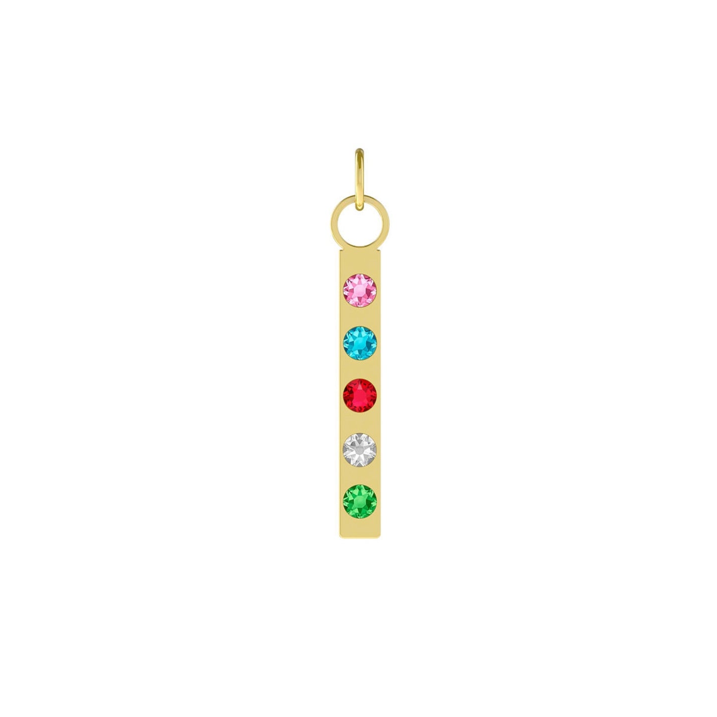 Charm para Collar palo cristal multicolor en Plata de Charming