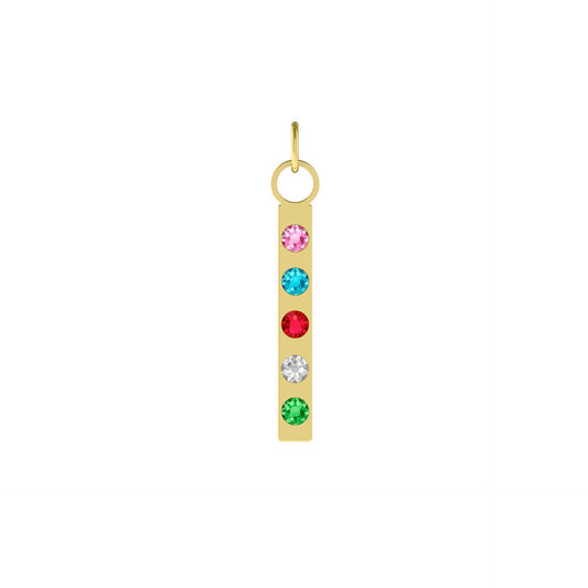 Charm para Collar palo cristal multicolor en Plata de Charming