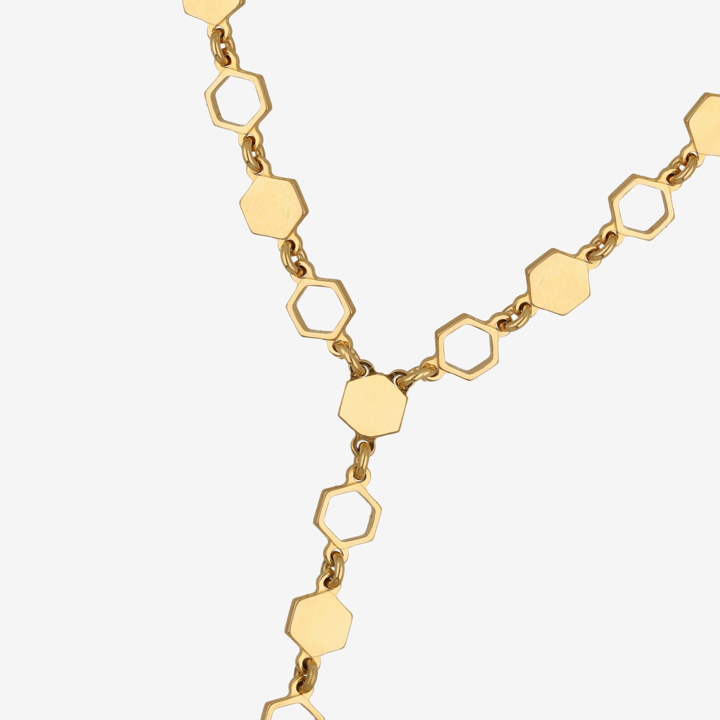 Gold plated Sterling Silver Short necklace hexagonal from Honey