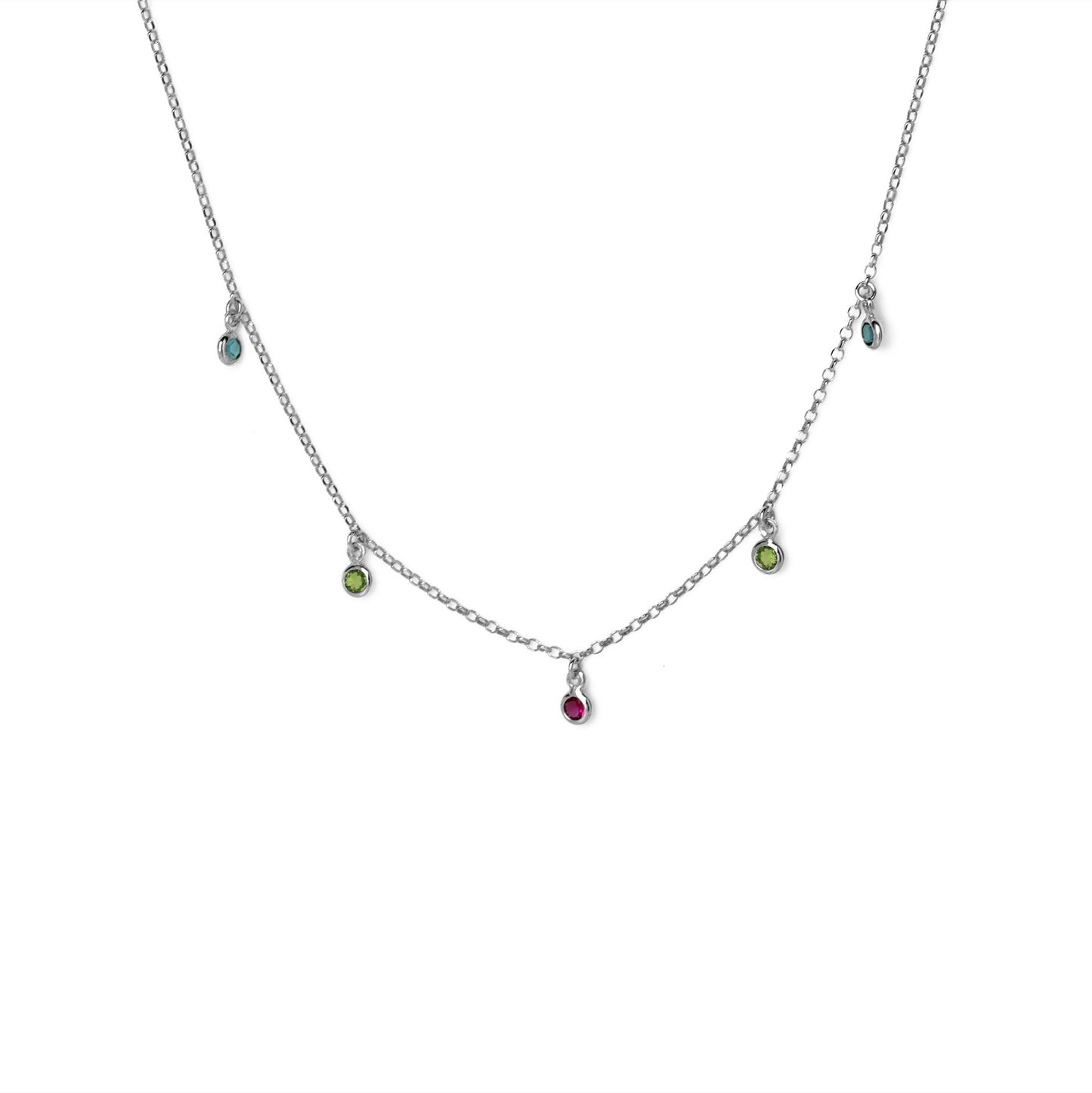 Sterling Silver Short necklace multicolor crystal from Juliette