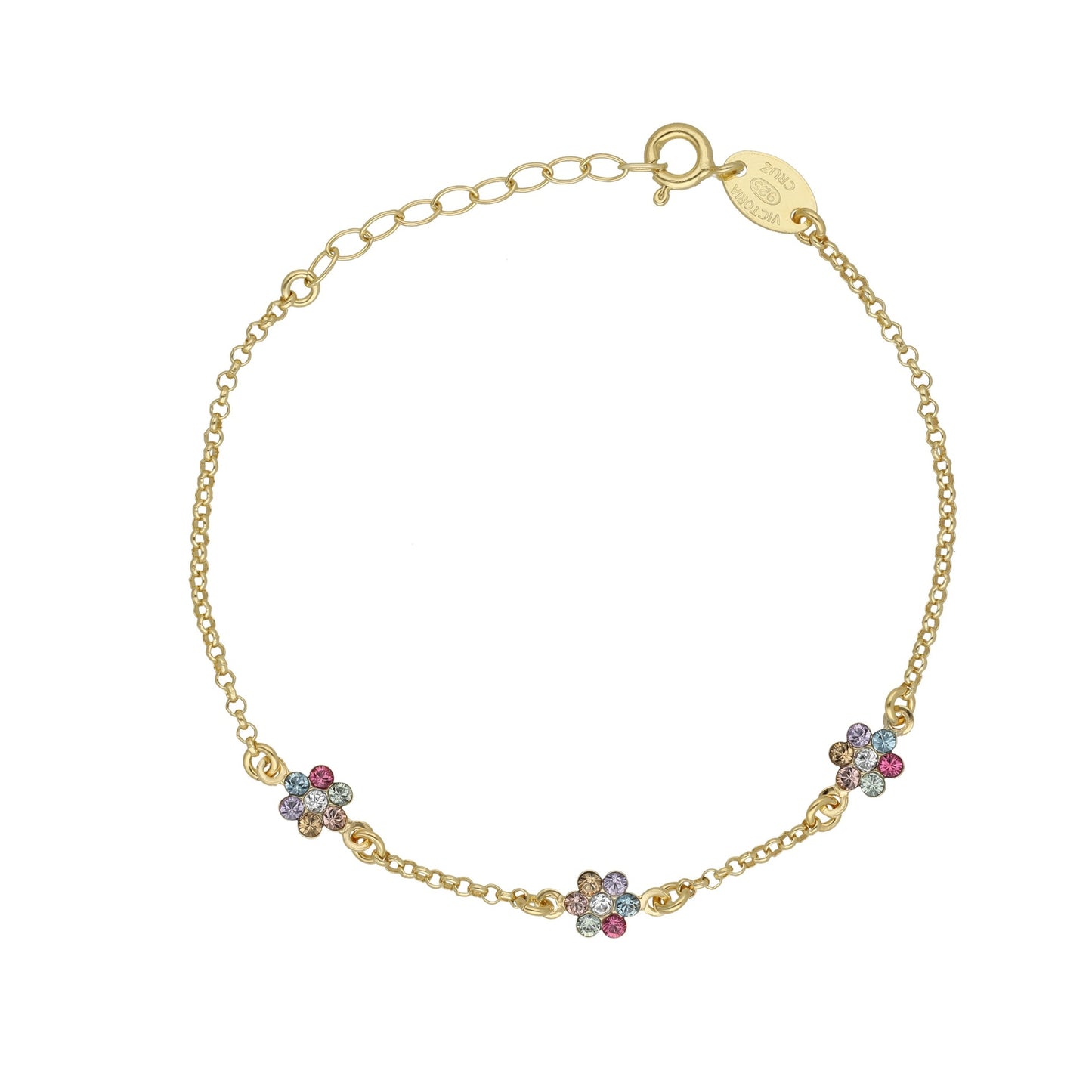 Gold plated Sterling Silver Bracelet flower crystal from Margaret