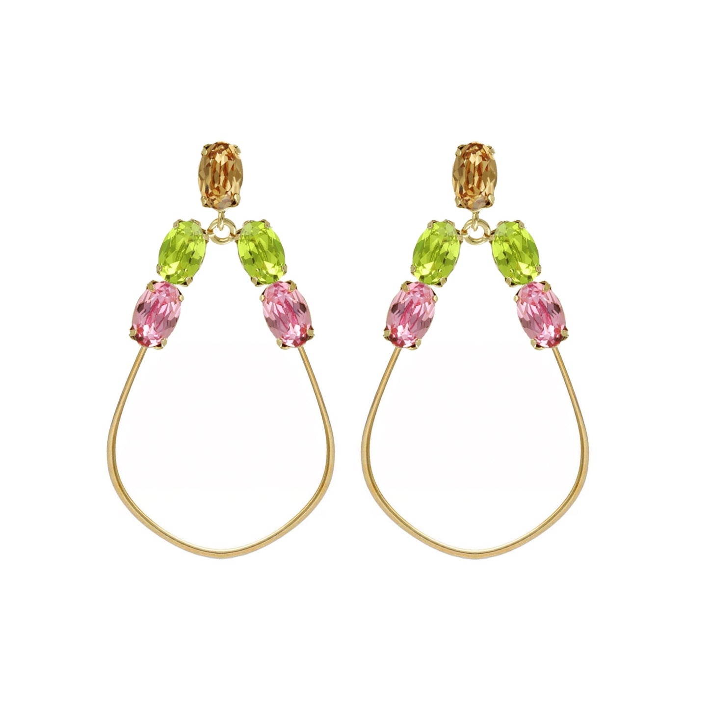 Sterling Silver Long earrings drop multicolor crystal from Alyssa