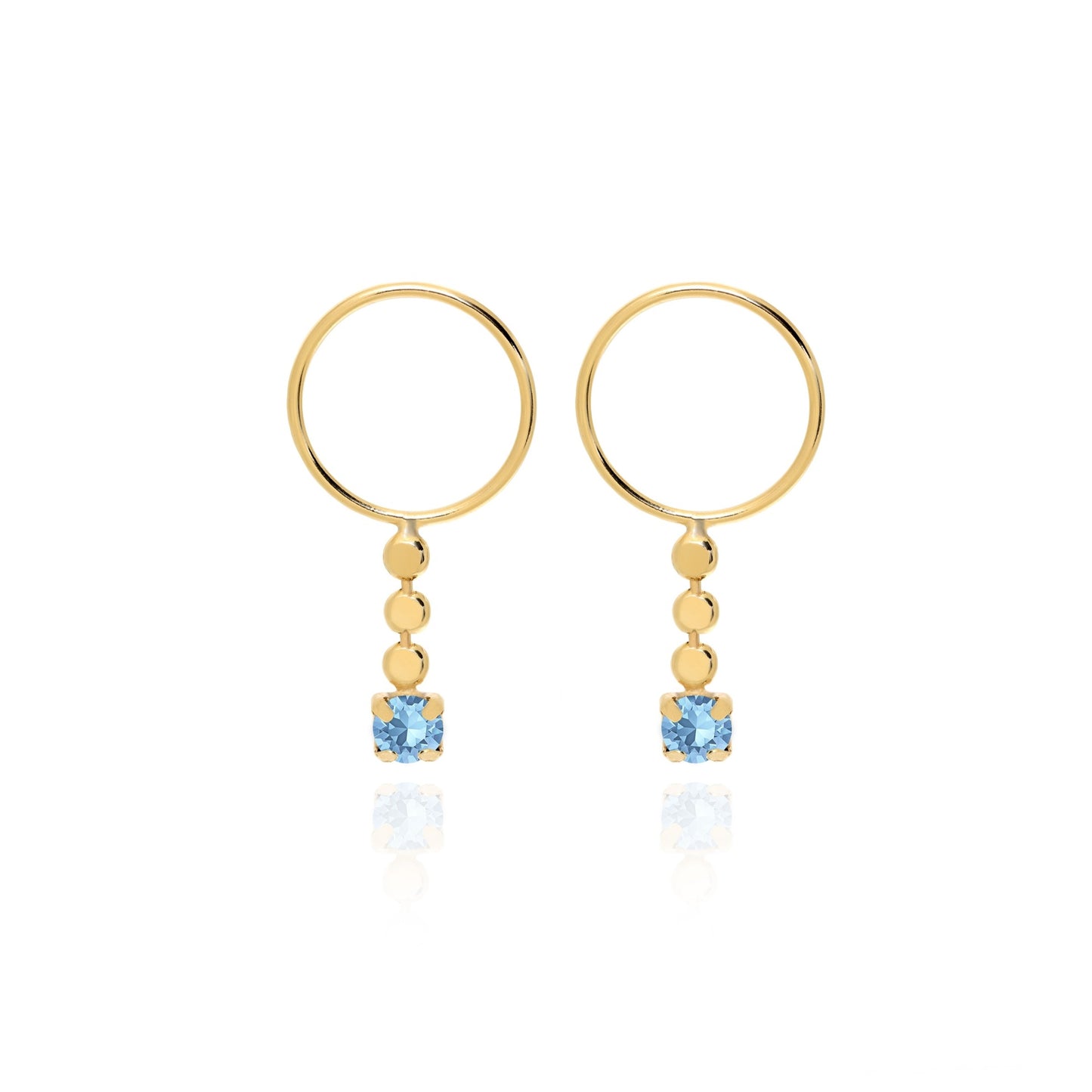 Gold plated Sterling Silver Hoop earrings circle crystal from Niwa