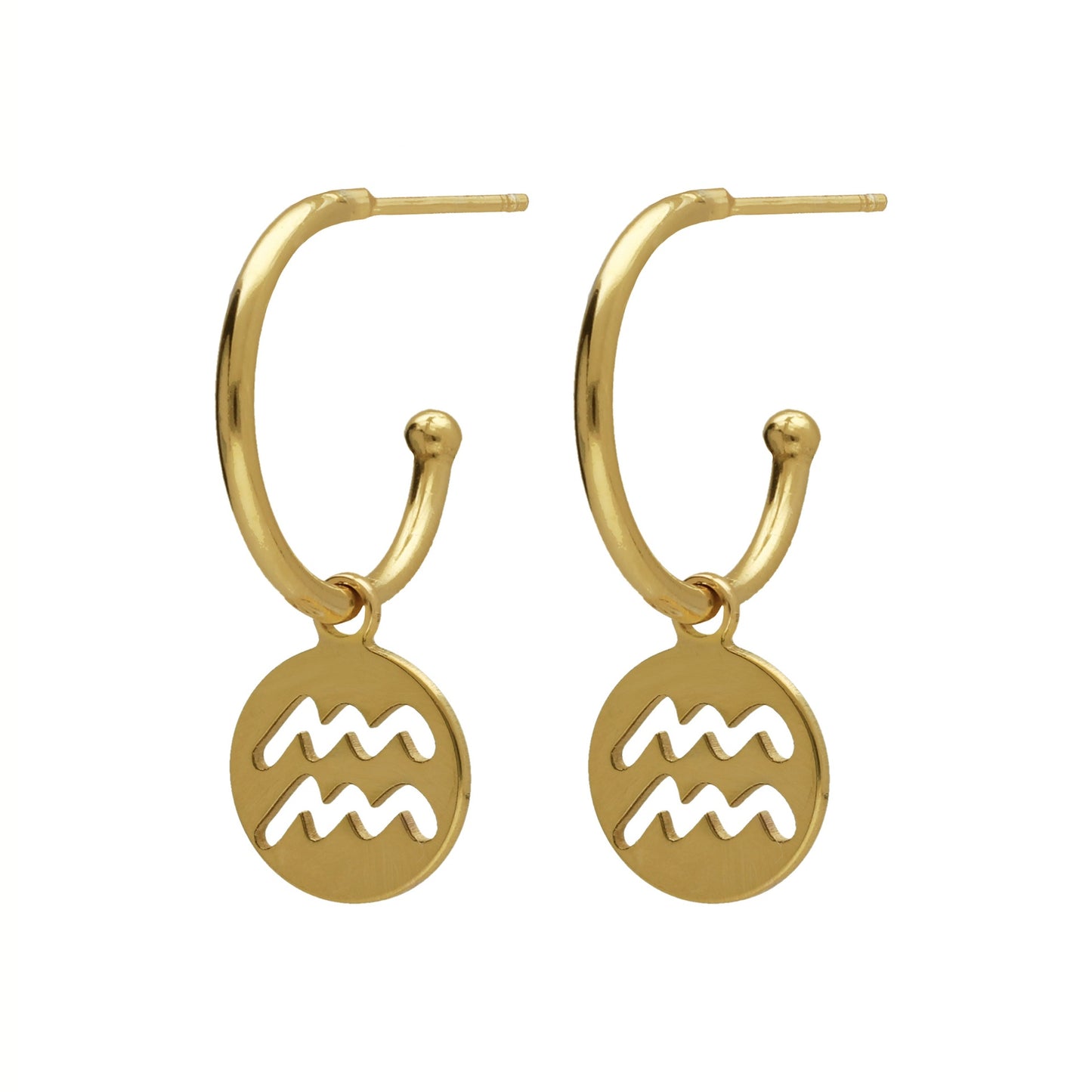 Gold plated Sterling Silver Hoop earrings horoscope from Astra