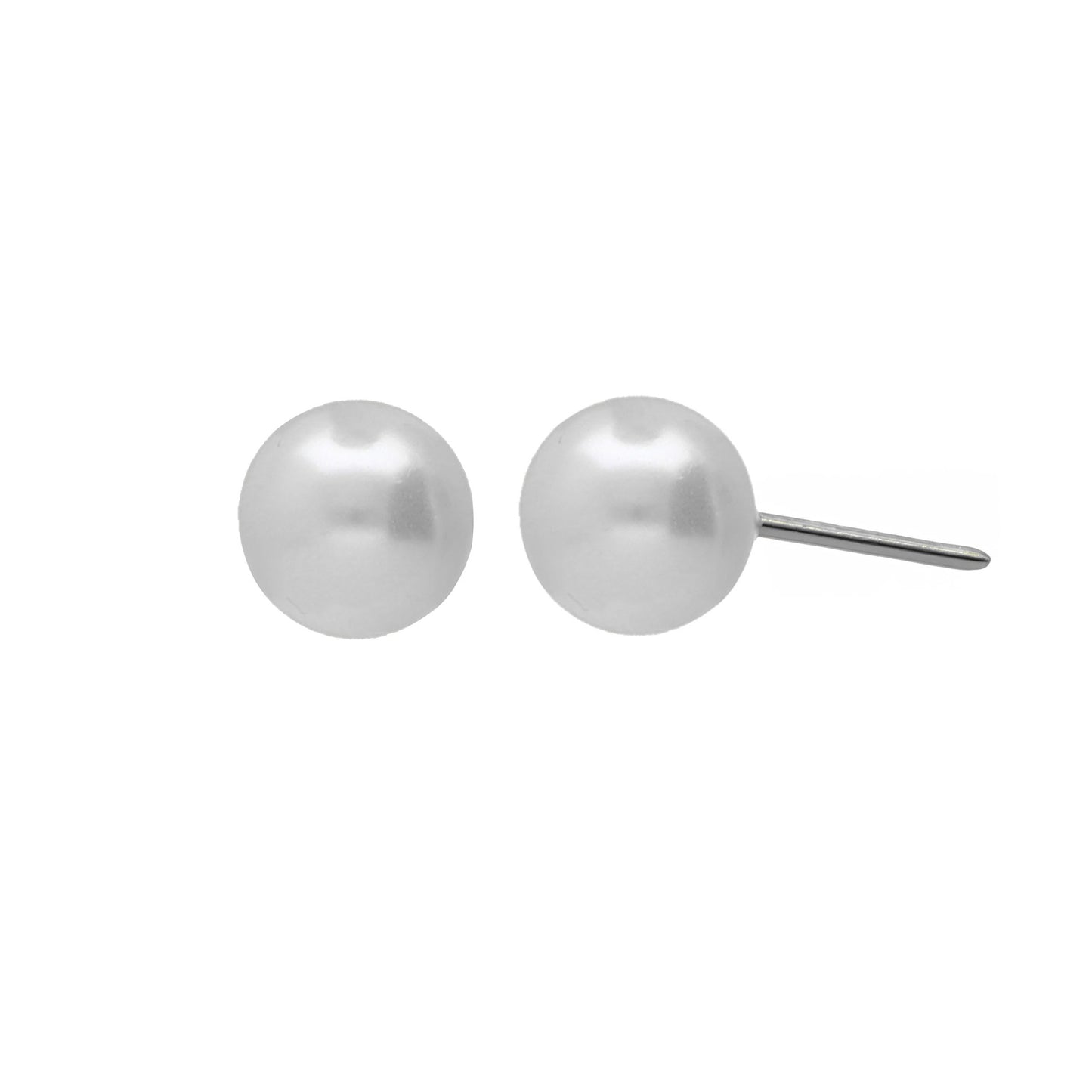 Stud earrings 8mm with pearl in silver from Aurore