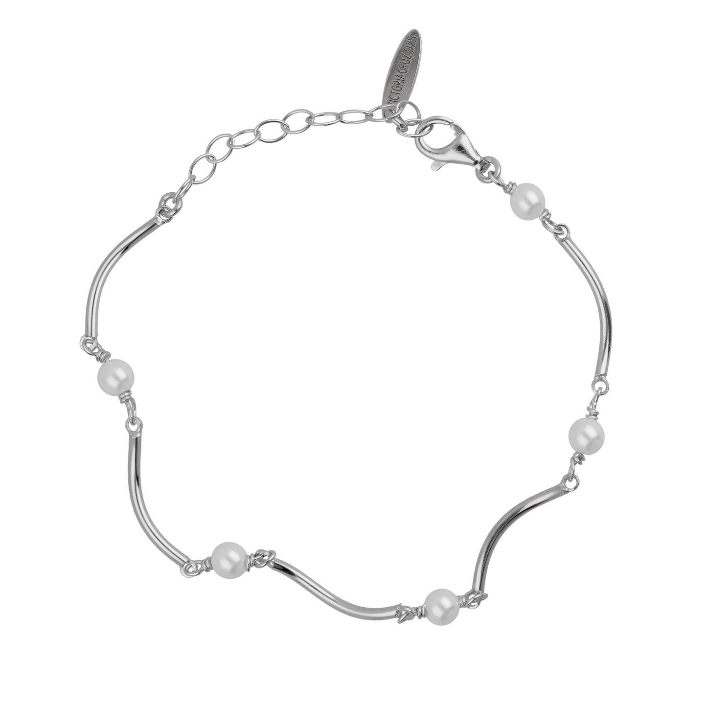 Pulsera perla en Plata de Milan