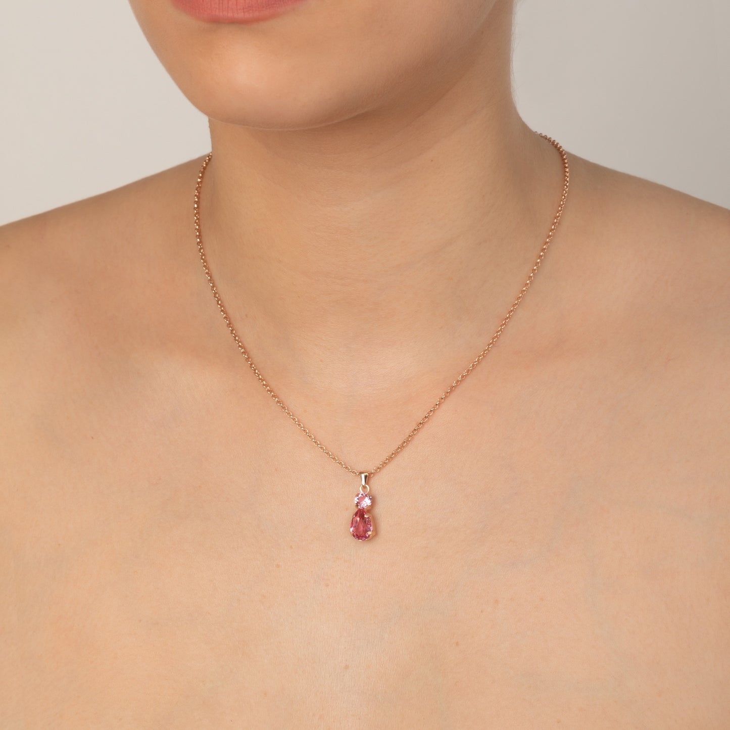 Rose Gold plated Sterling Silver Short necklace drop crystal from Louis