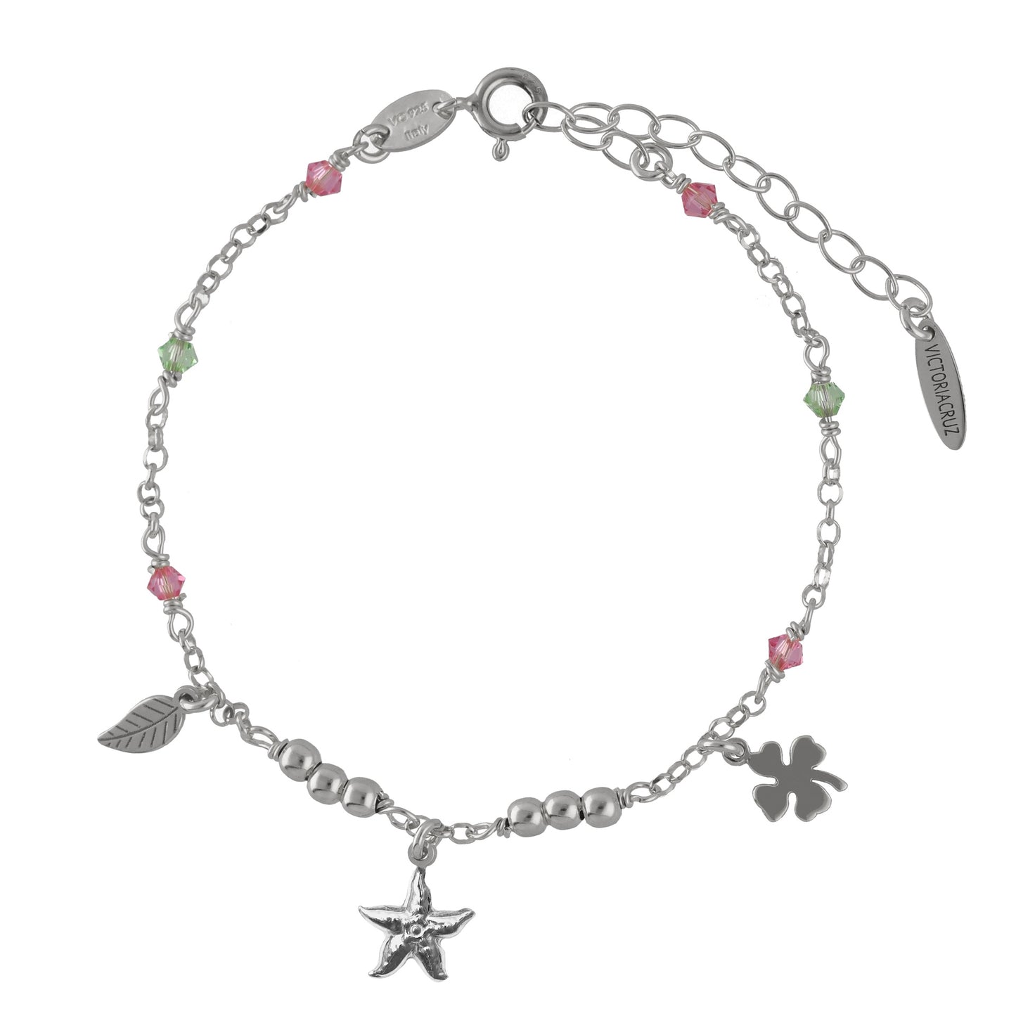 Brazalete estrella cristal multicolor en Plata baño rodio de Bliss