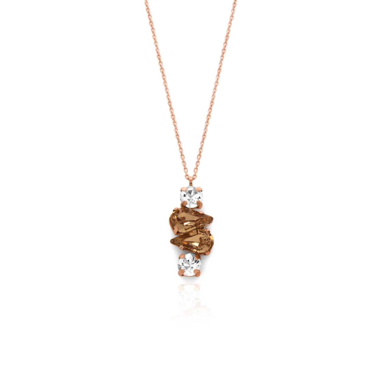 Rose Gold plated Sterling Silver Short necklace crystal from Drop