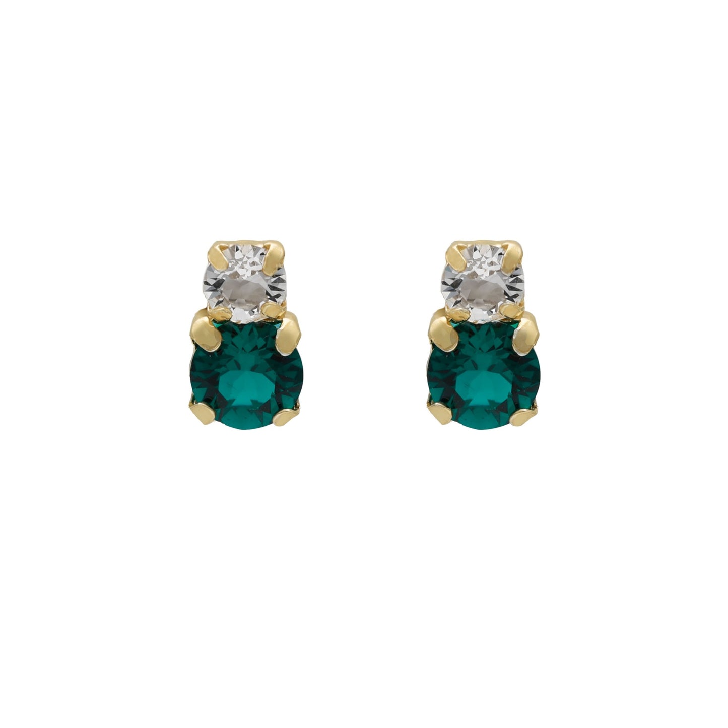 Gold plated Sterling Silver Short earrings crystal from Jasmine