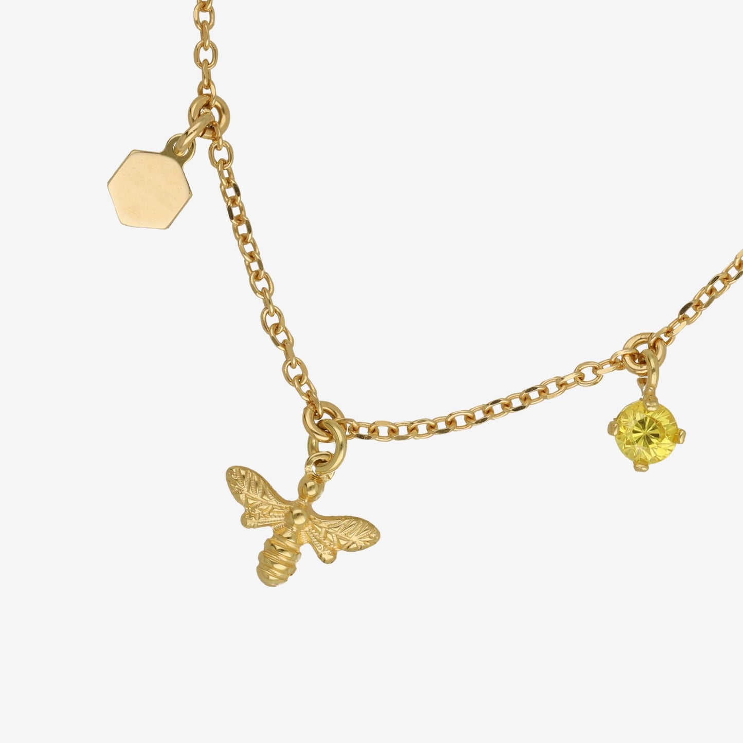 Gold plated Sterling Silver Short necklace bee from Honey