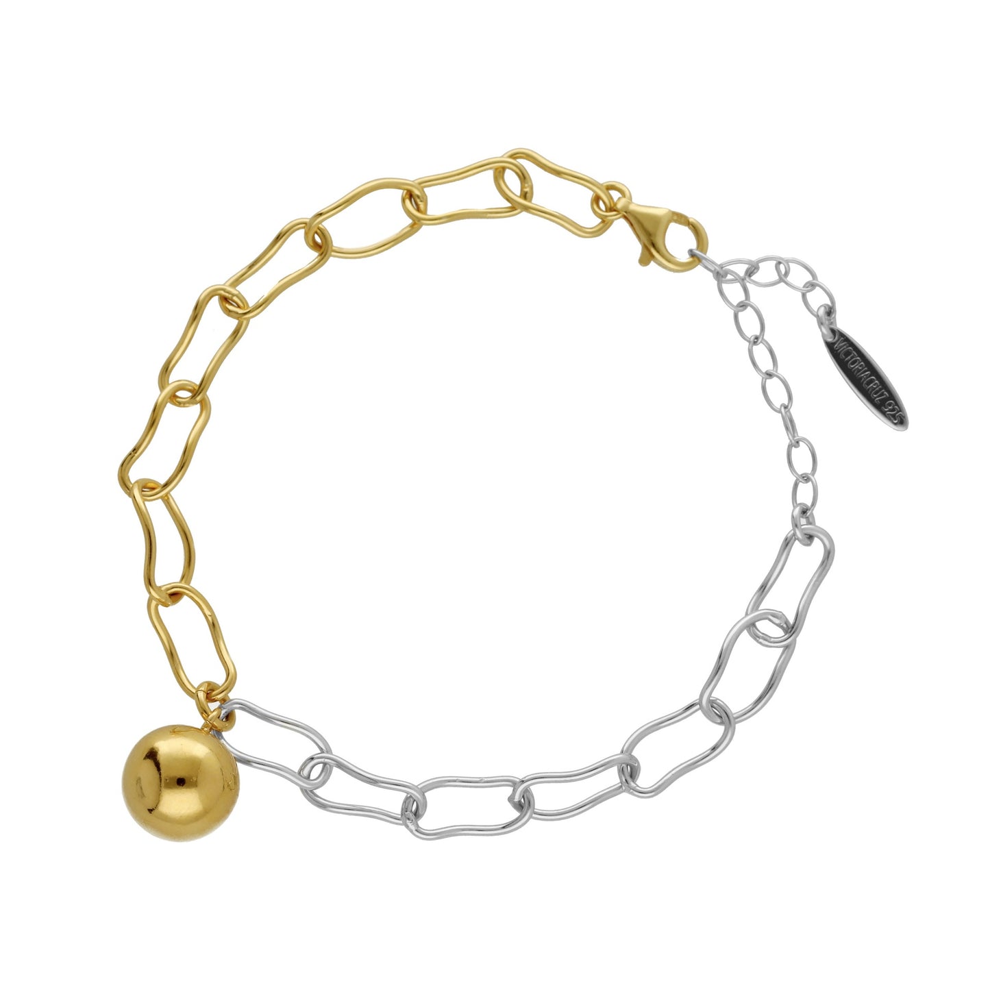 Rhodium and Gold plated Sterling Silver Bracelet sphere from Copenhagen