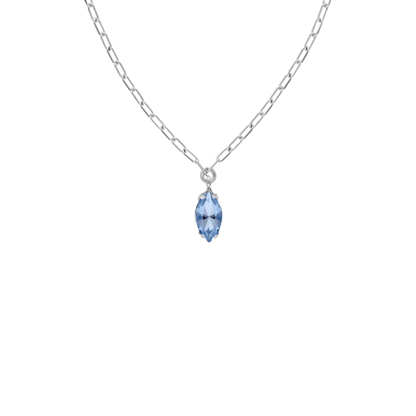 Rhodium Plated Sterling Silver Short necklace crystal from Azalea