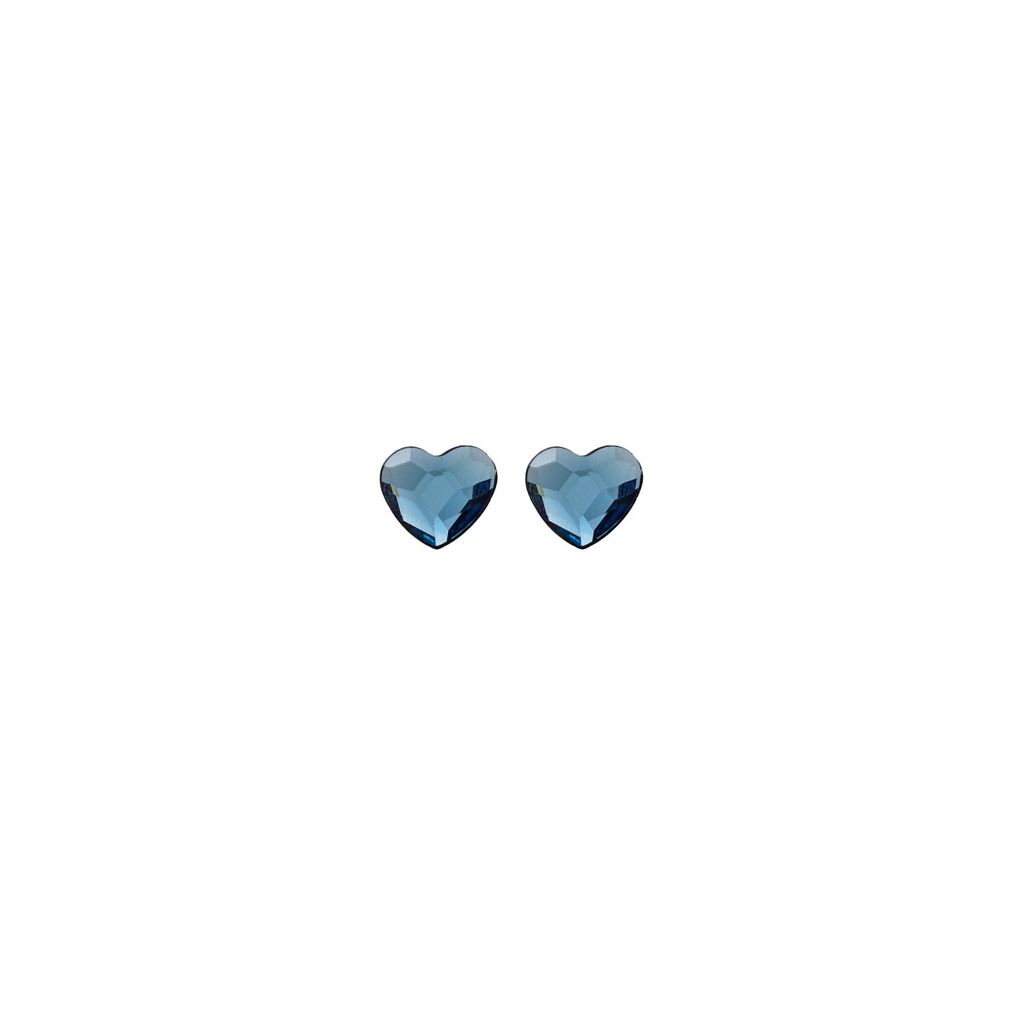 Rhodium Plated Sterling Silver Stud earrings heart crystal from Cuore