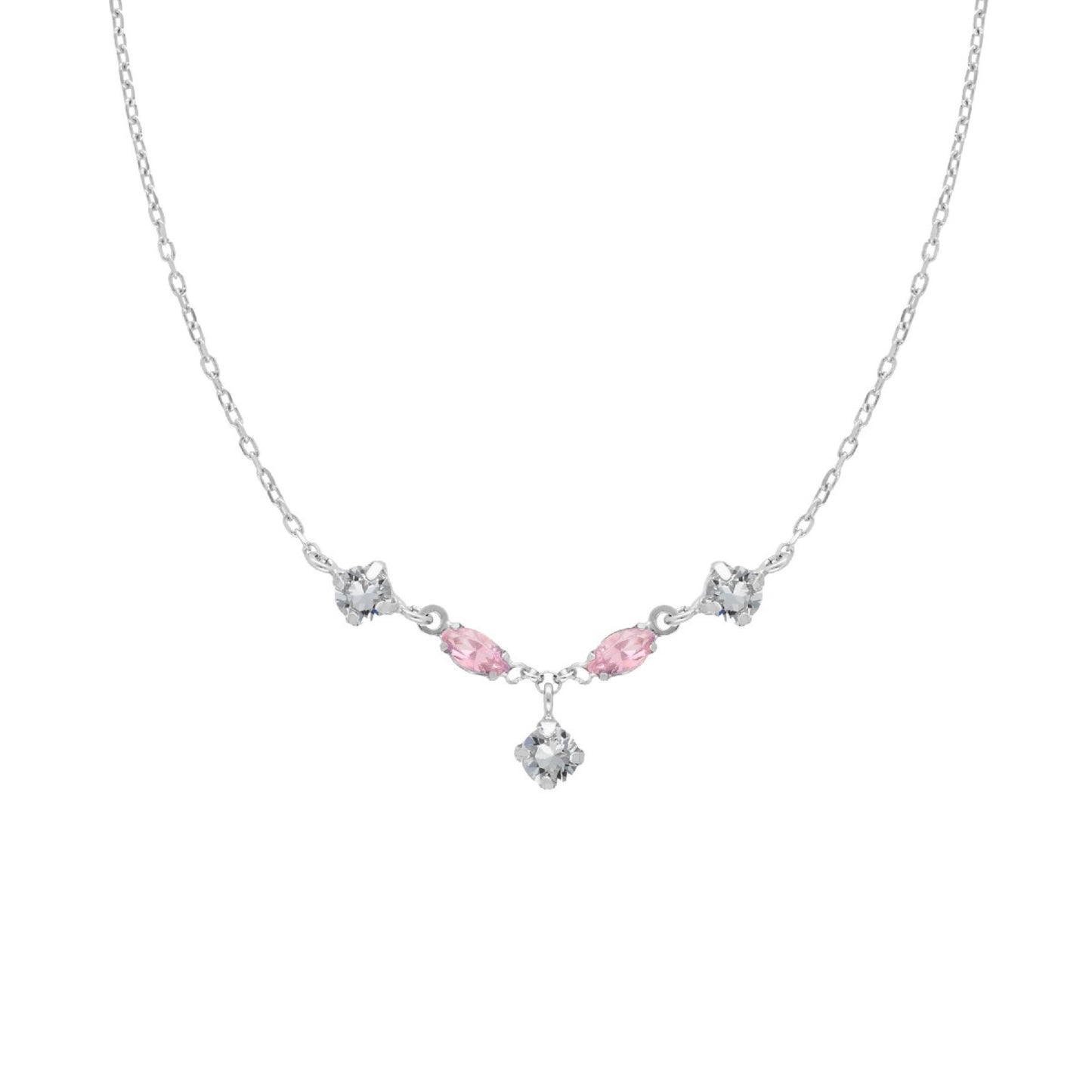 Rhodium Plated Sterling Silver Short necklace crystal from Maisie