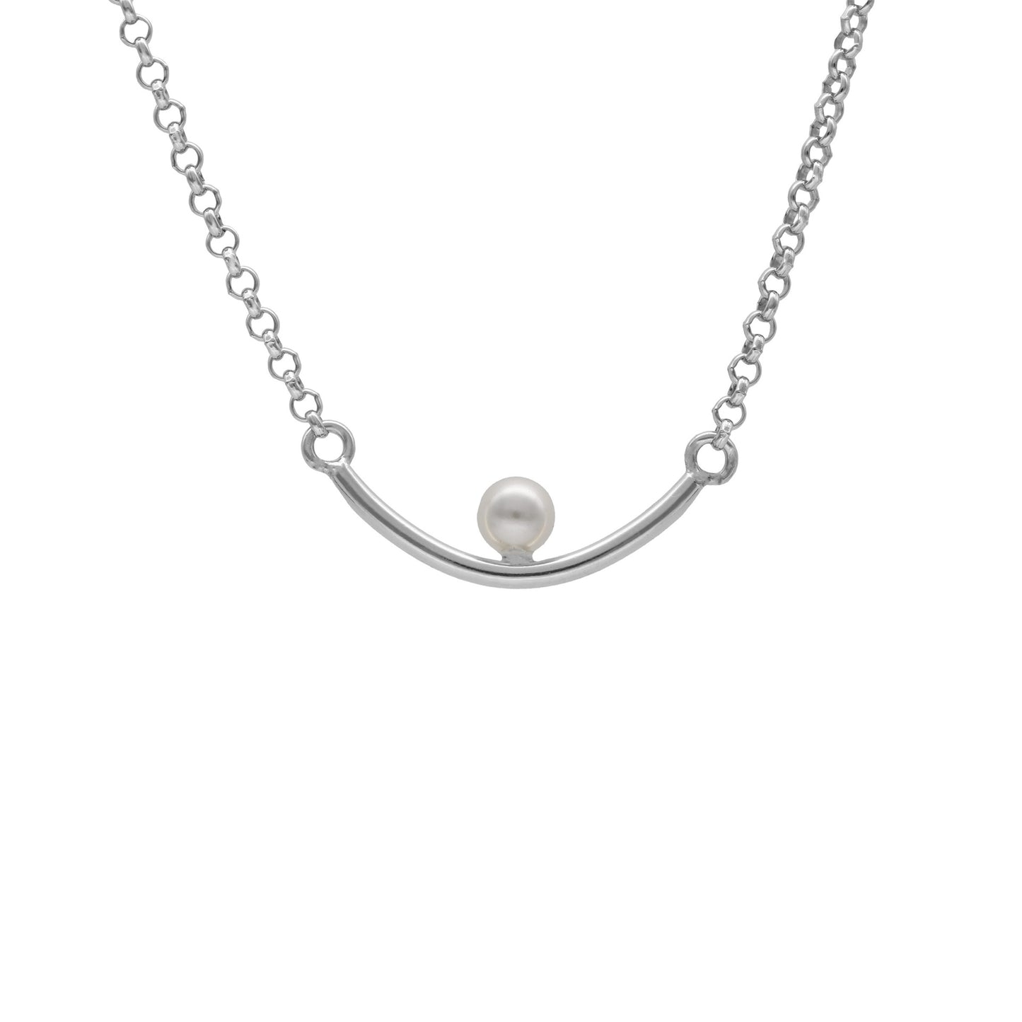 Sterling Silver Short necklace pearl from Perlite