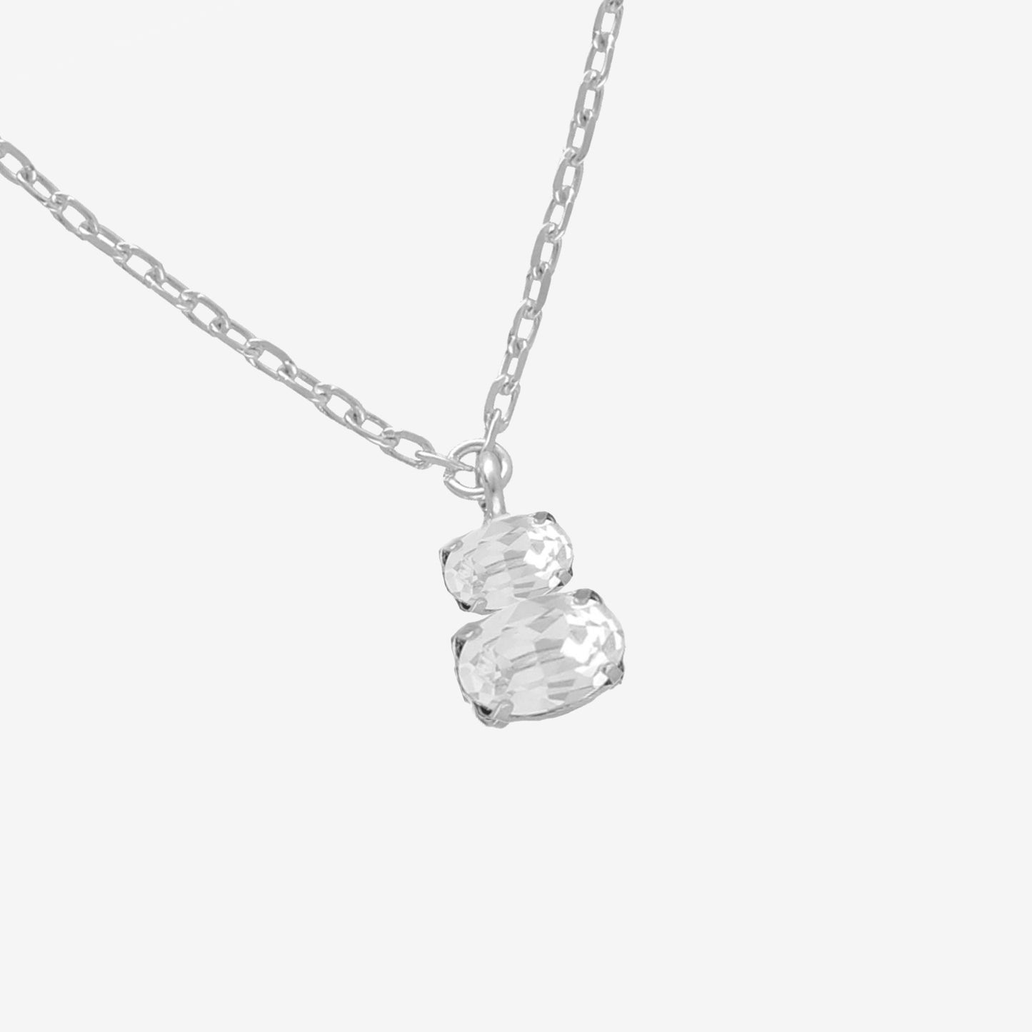 Rhodium Plated Sterling Silver Short necklace crystal from Gemma