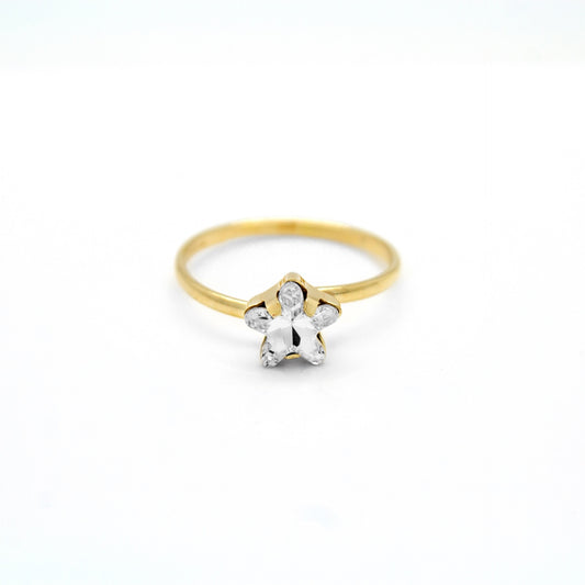 Anillo estrella cristal blanco en Plata de Star