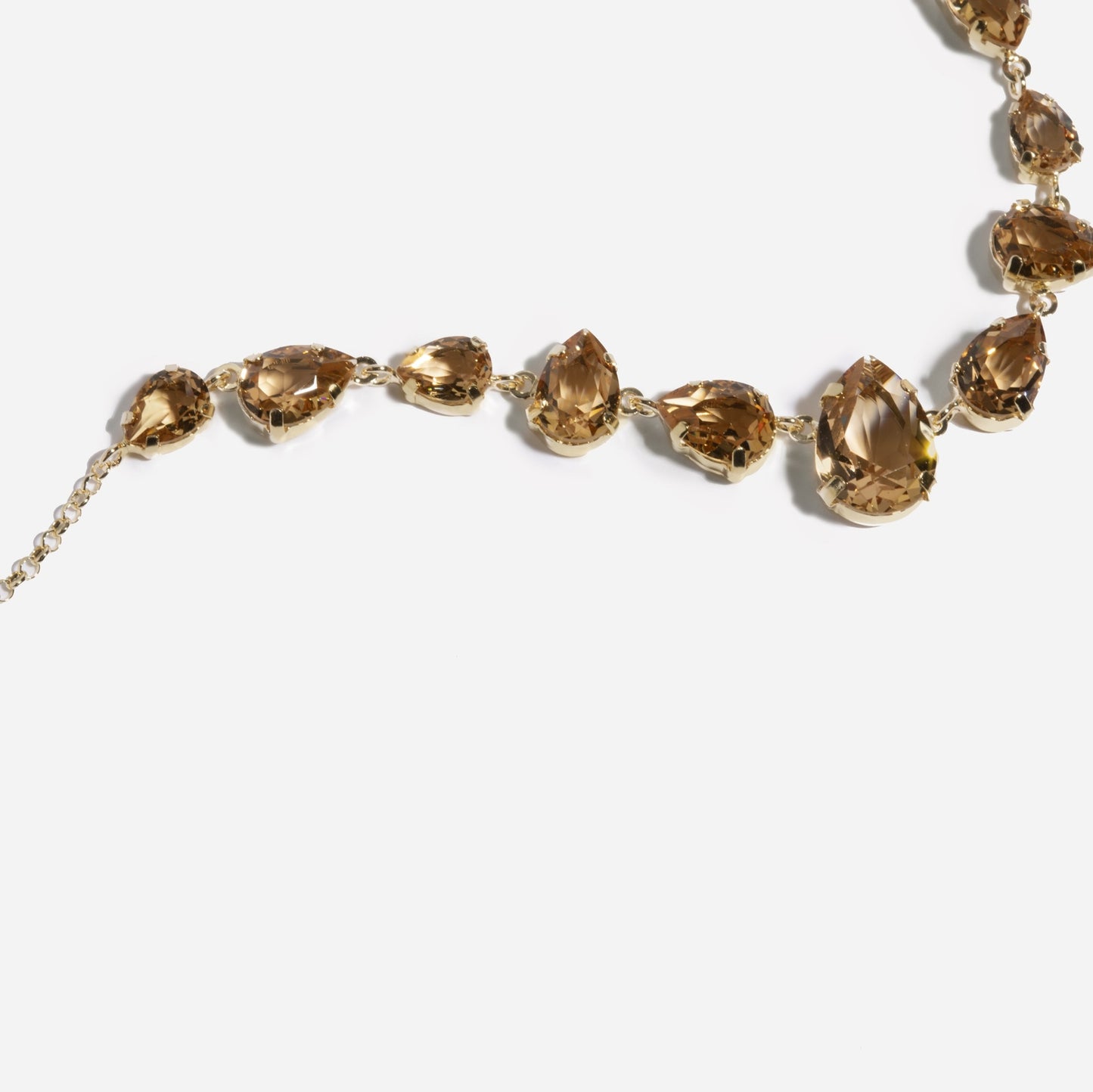 Gold plated Sterling Silver Short necklace drop crystal from Magnolia