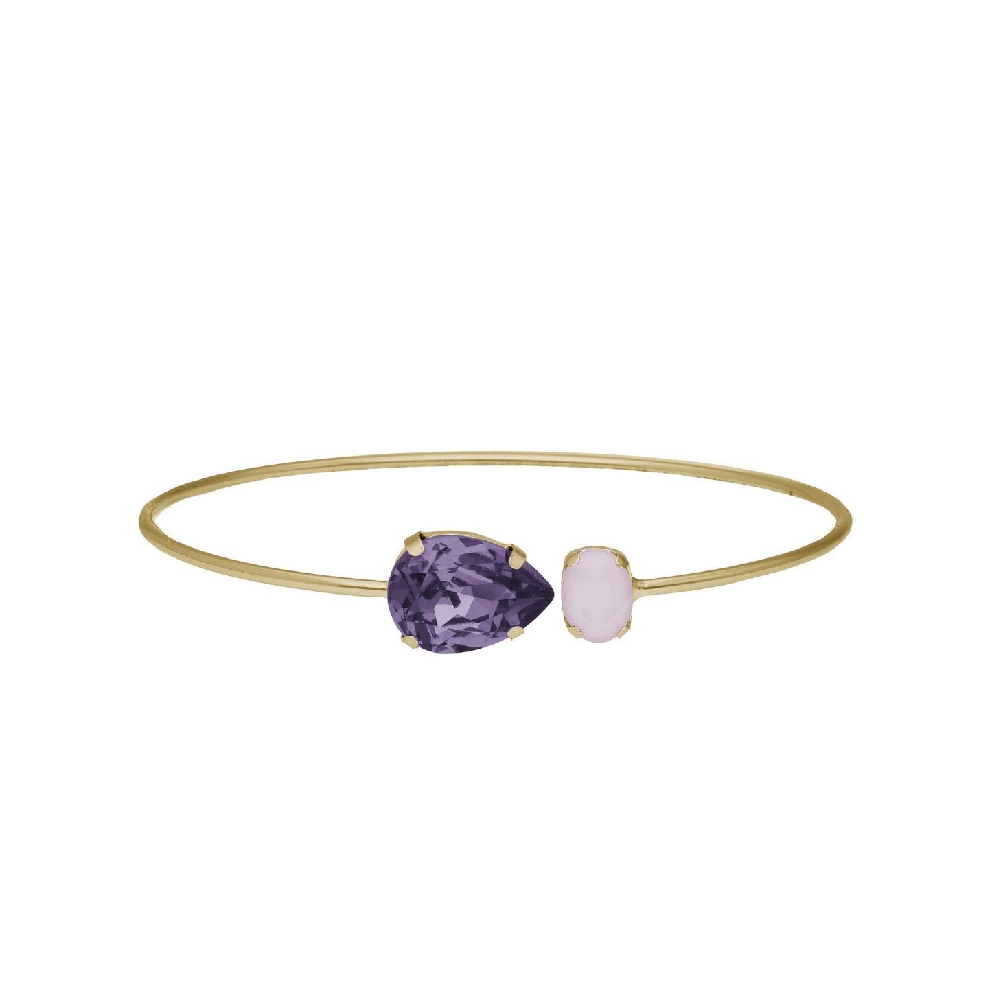 Gold plated Sterling Silver Bracelet drop crystal from Blooming