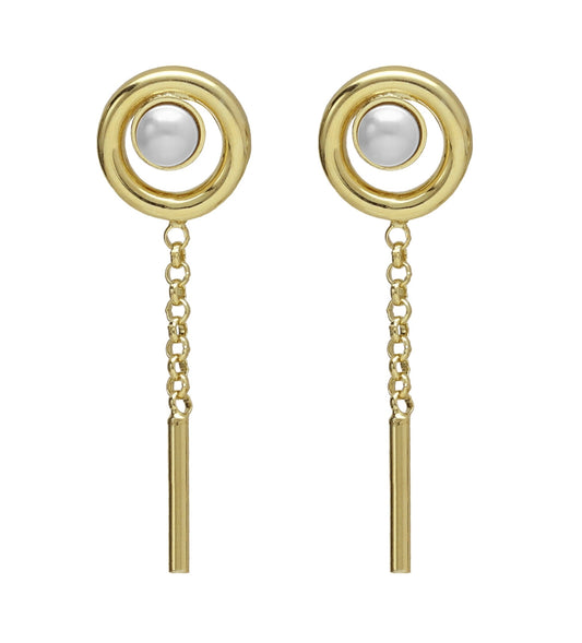 Sterling Silver Long earrings pearl from Perlite