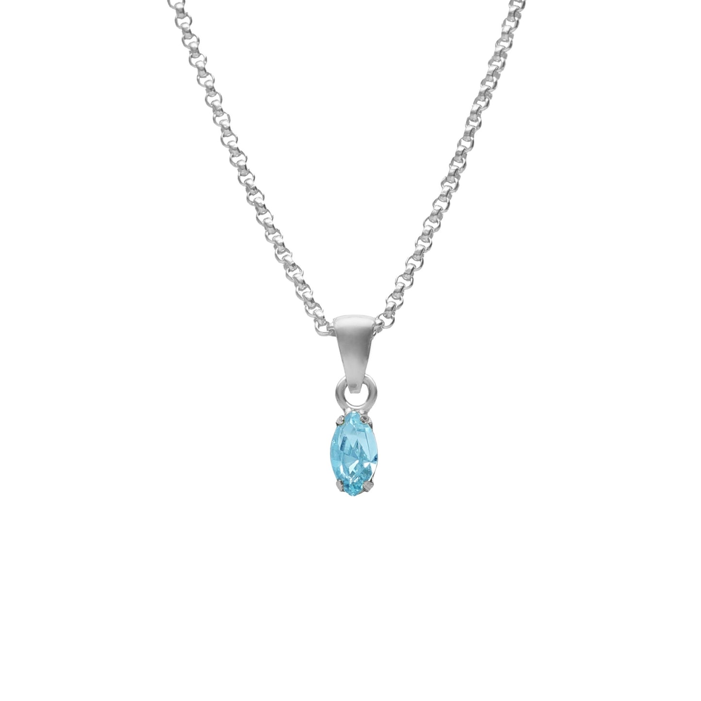 Rhodium Plated Sterling Silver Short necklace crystal from Bianca