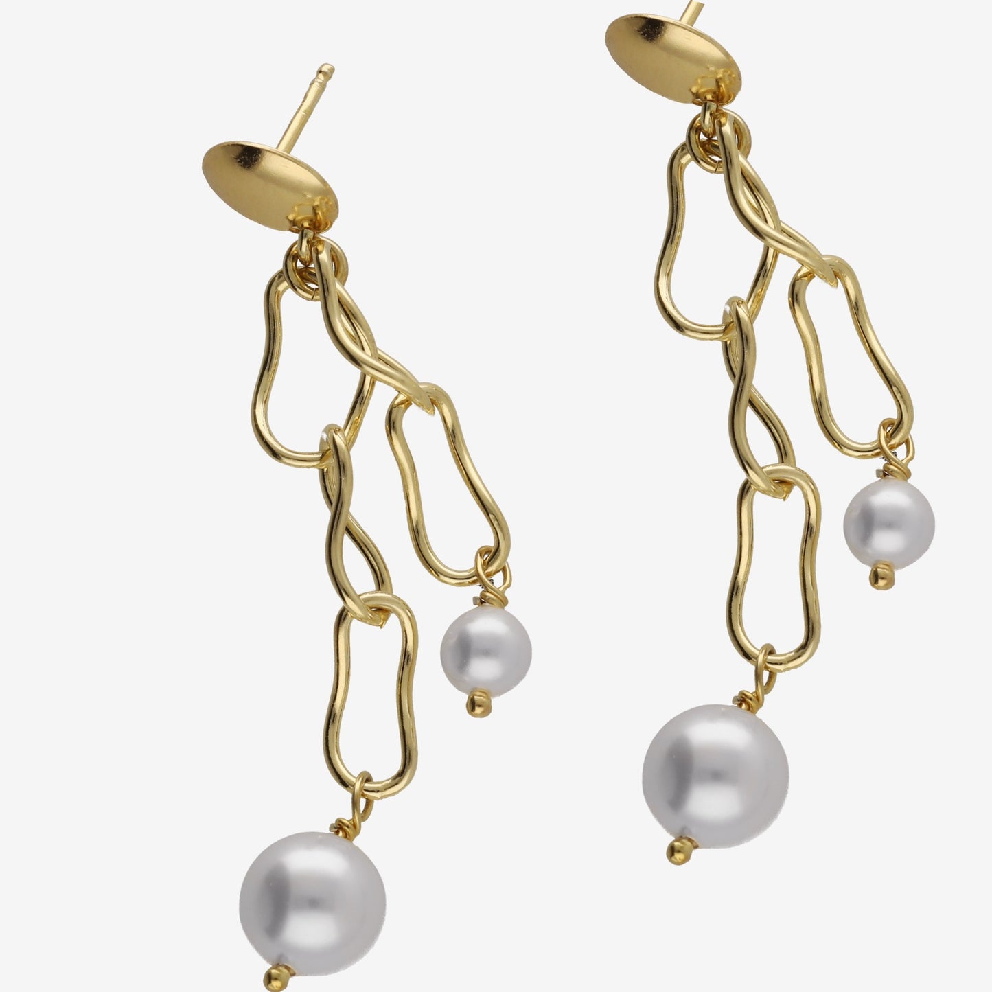 Sterling Silver Long earrings pearl from Connect