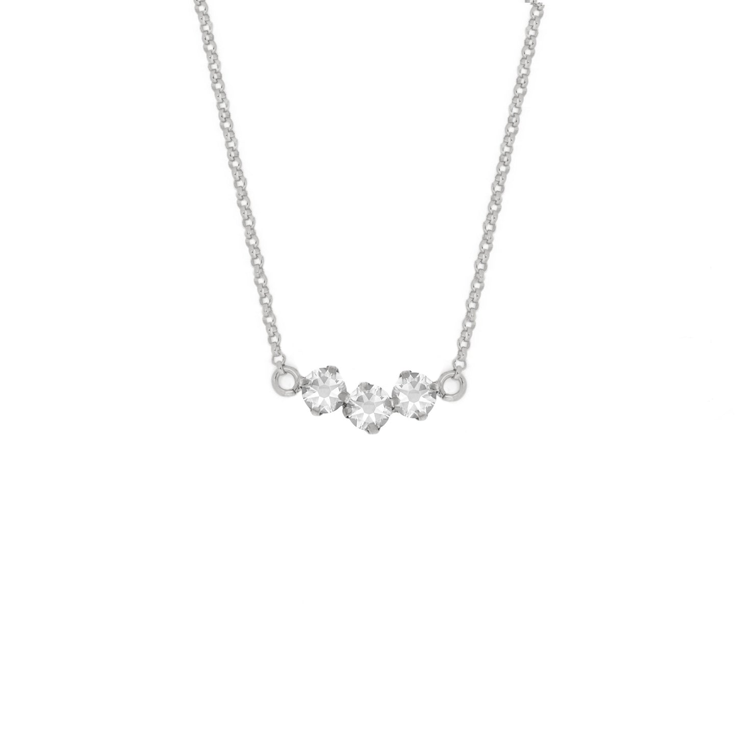 Sterling Silver Short necklace white crystal from Caterina